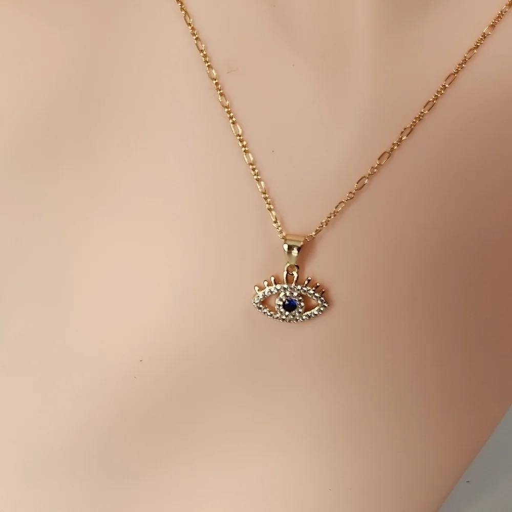 Blue Eye Gold Necklace - Picture 5 of 5